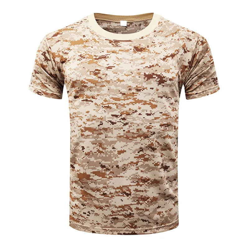 Камуфляжная футболка, быстросохнущие дышащие колготки, армейская тактическая футболка, Мужская компрессионная футболка, фитнес, летняя, для бега, для улицы, Новинка - Цвет: D