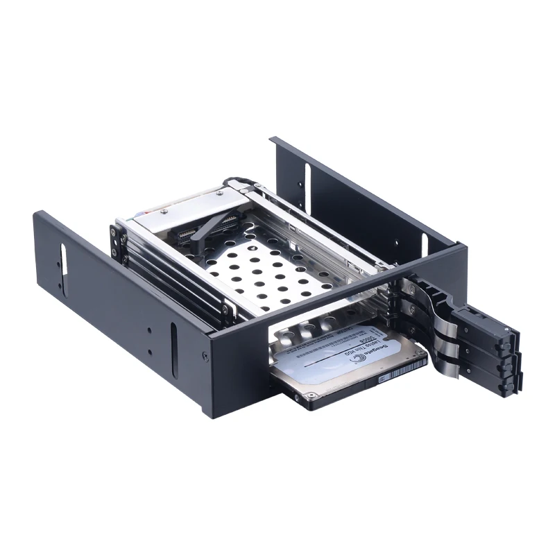  Aluminum 3-Bay 2.5in Tray-less SATA ROM-Space hard case rack to 5.25 backplane Internal hdd mobile 