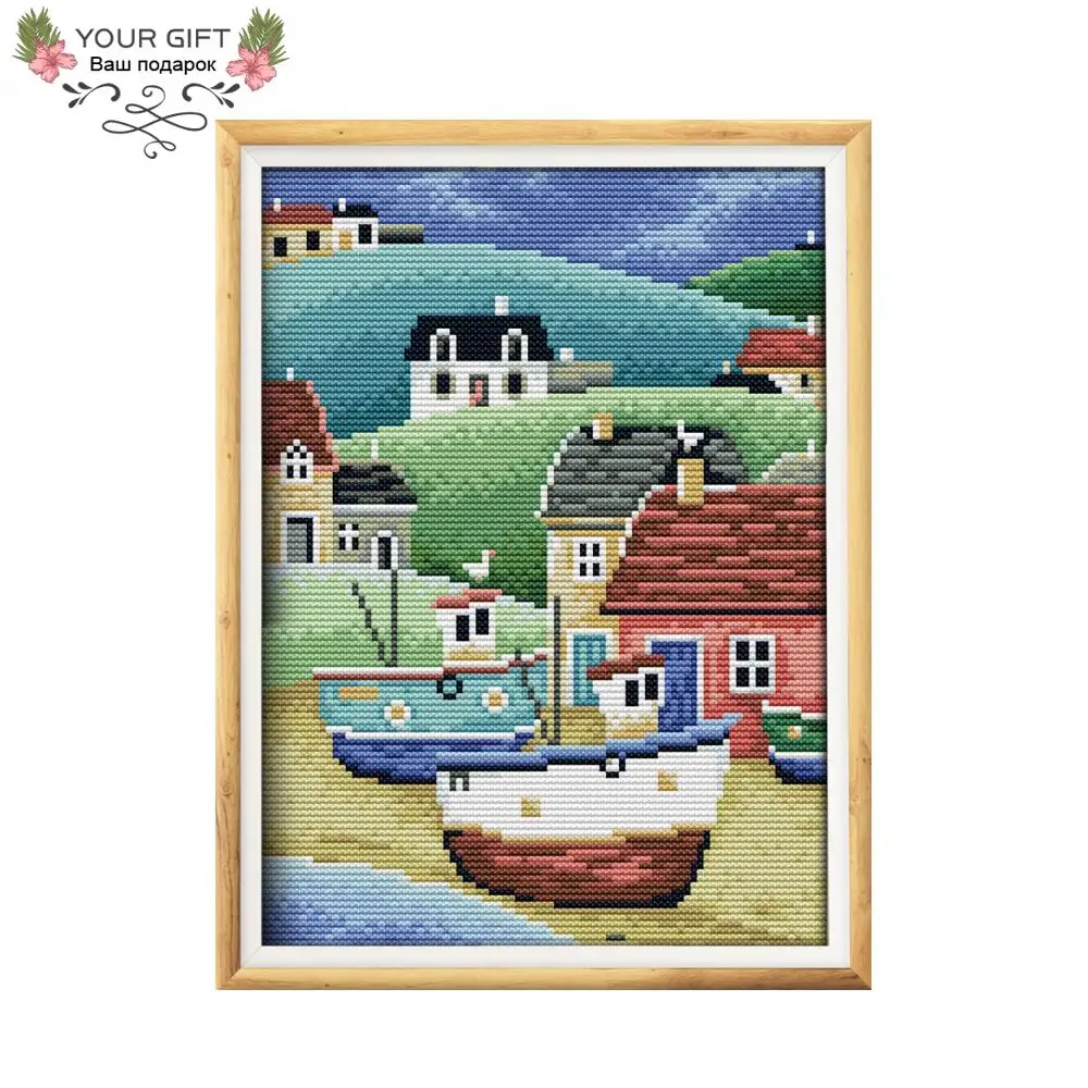 

Joy Sunday F957 14CT 11CT Counted and Stamped Home Decor Harbour Needlework Needlepoint Embroidery DIY Cross Stitch kits
