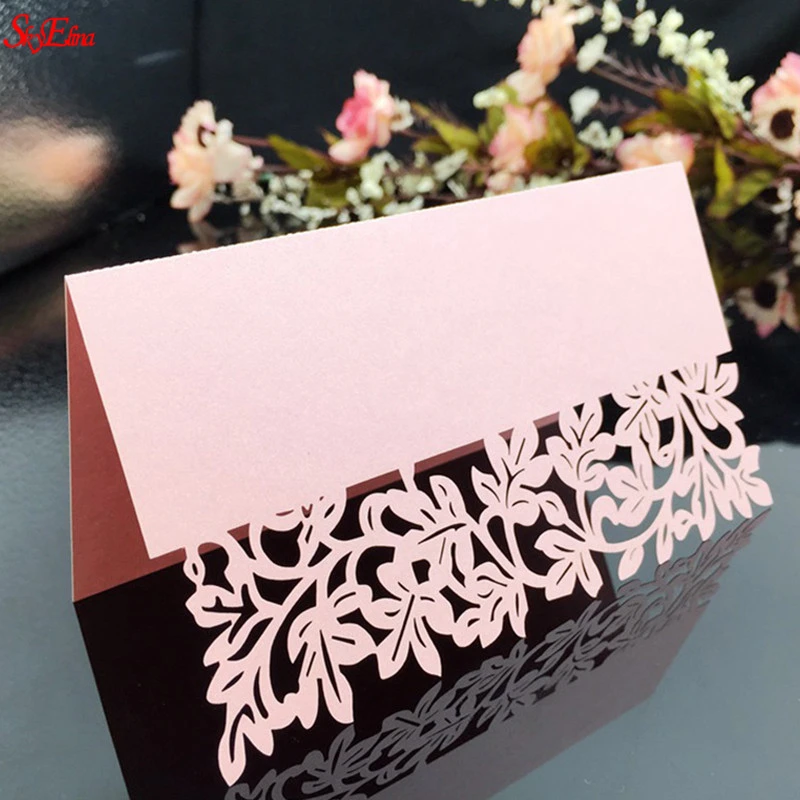 50pcs Laser Cut Shape Wedding Name Cards Place Cards Wine ...