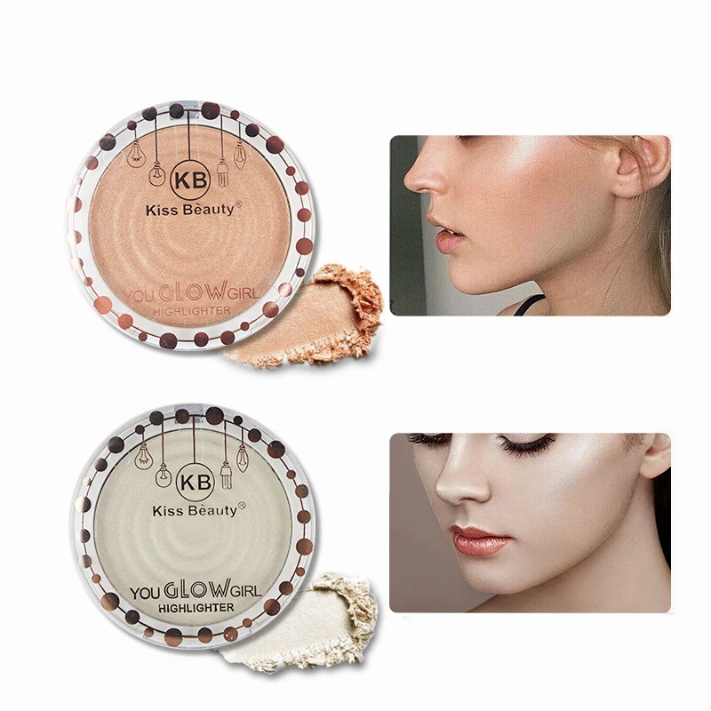 

Baked Highlighters Makeup Concealer Shimmer Compact Highlighting Powder Glow Kit Highlighter Power Gold Highlighter#