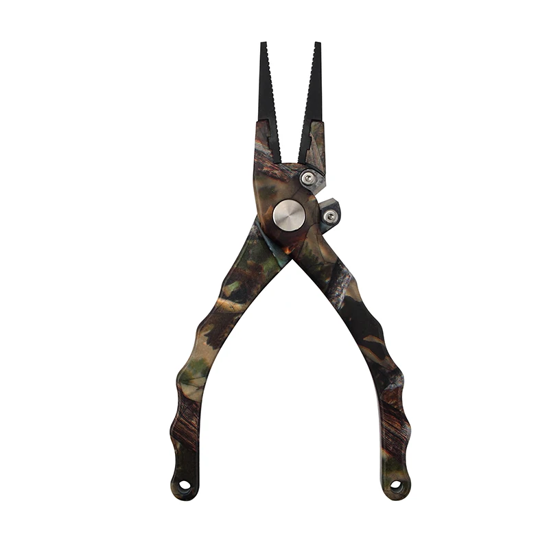 Professional 7.5" Camo Aluminum Fishing Pliers Fishing Line Cutters