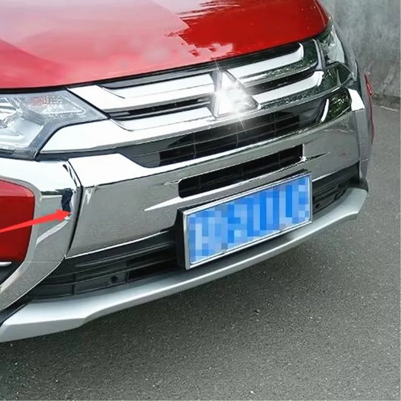 Для Mitsubishi Outlander 2013- ABS хромированное волокно передняя решетка крышка отделка украшения авто внешние аксессуары 1 шт