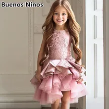 Children's Pink Sleeveless Dress Princess Flower Wedding Clothings Girls Child Lace Tutu Dresses Piano Birthday Show Costumes Children's Pink Sleeveless Dress Princess Flower Wedding Clothings Girls Child Lace Tutu Dresses Piano Birthday Show Costumes