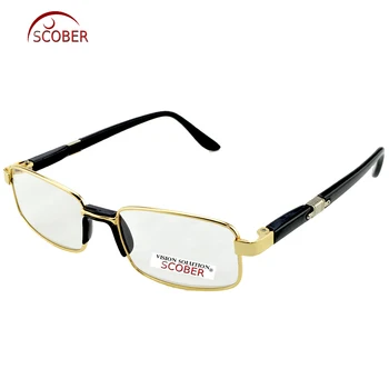 

= SCOBER = Comfortable One Nose Pads Readin Reading Glasses Luxury Gold High Quality Alloy + TR90 LEG +0.5 +0.75 +1 TO +6