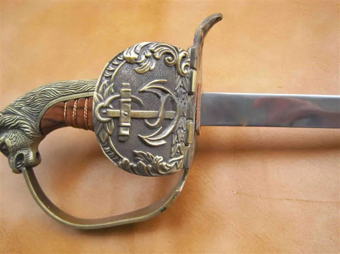 S2901 ANTIQUE BRASS LION HEAD GERMAN WKC IMPERIAL NAVAL NAVY SWORD 40.3&quot | Игрушки и хобби