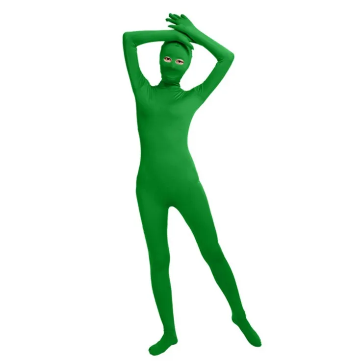 green skin tight jumpsuit