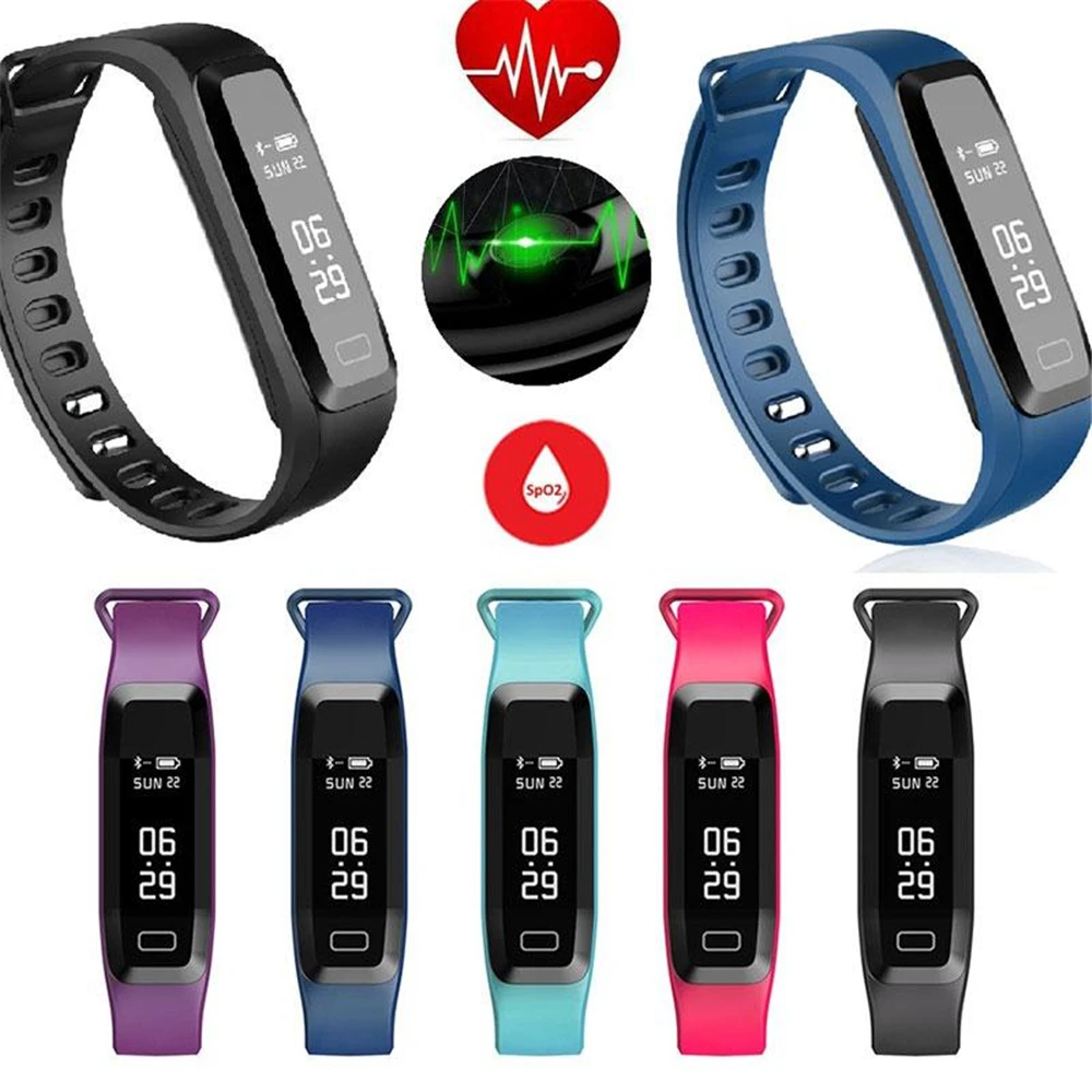 Waterproof Health Bluetooth Data Smart Bracelet Wristband Measured Dynamic Heart Rate Blood Pressure Sleep Monitoring Gift