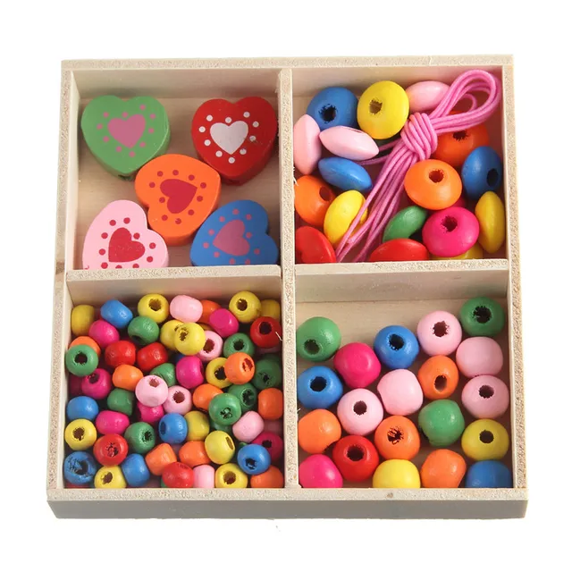 9 9cm kid diy wood beads box cute animal flower star fish heart animal flower size
