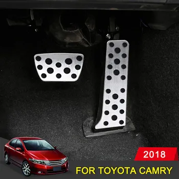 

For Toyota Camry 2018 Aluminum alloy Car Styling Accelerator Gas Pedal Brake Pedal Non Slip Pedal Pads Cover Case AT Accessories