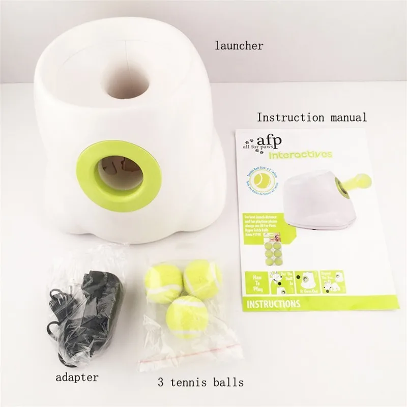 

1pc Tennis Launcher Dog Pet Toys Automatic Tennis Throwing Machine Pet Ball Throw Device Section Emission With 3 Balls
