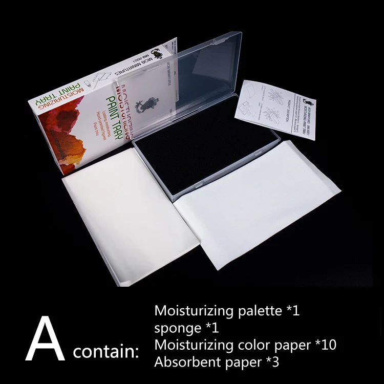 Ручная модель с покрытием, выделенная на водной основе, увлажняющая палитра, цветная бумага, направляющая бумага - Цвет: A