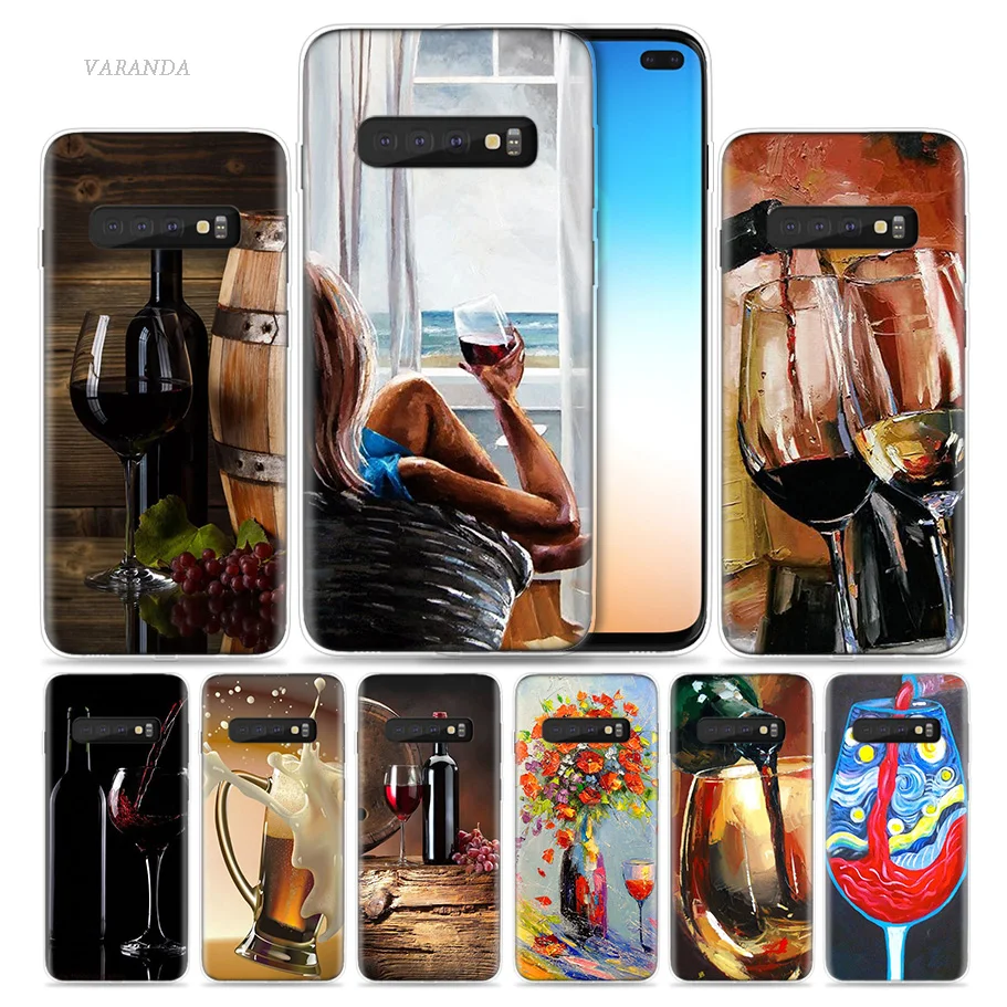 

Wine Tasting Case for Samsung Galaxy S8 S9 S10 5G S10e S7 Note 8 9 J4 J6 Plus J5 J8 2018 J3 Silicone Luxury Phone Bags Capa NEW