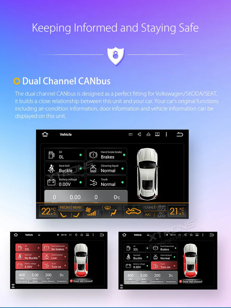 Best XTRONS 9" Android 8.0 Octa Core Car Player Radio GPS No DVD for VW Volkswagen Golf Plus Passat CC Touran Tiguan Sharan for Seat 20