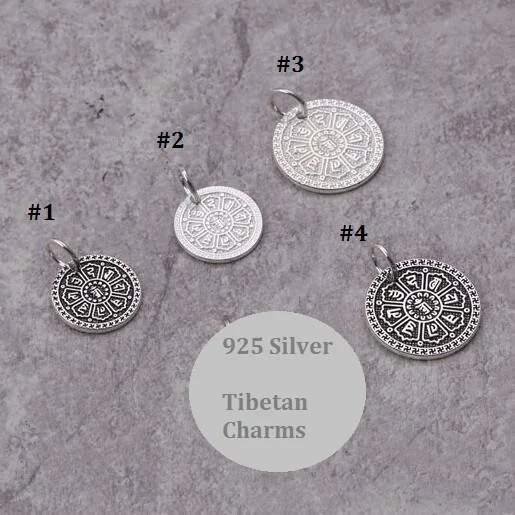 Ручной работы Серебро 925 тибетские шесть слов пословицы талисманы стерлингового серебра тибетская Klachakra Кулон Ом Мани Падме Хум талисманы