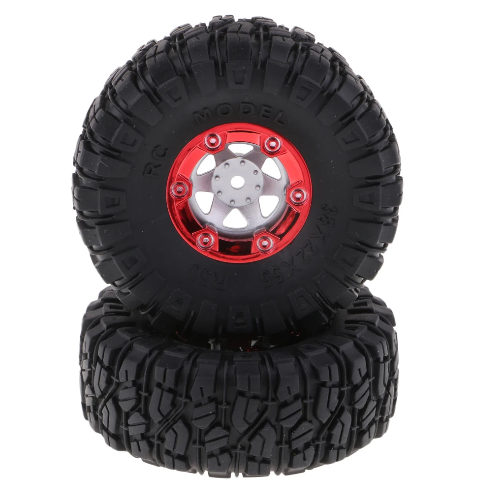 MagiDeal 1:12 RC Truck Crawlers 100mm Rubber Tires Tyres with Wheel Hex 4x for Wltoys 12428 12423 FY01 FY02 FY03