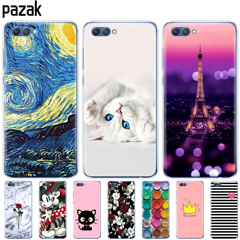 

Silicone phone Case For huawei honor V10 VIEW 10 soft TPU Phone Back cover full 360 Protective colorful new design