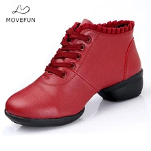 Новинка года; женские танцевальные туфли на резиновой подошве; джазовые кроссовки для девочек; женские кожаные туфли на квадратном каблуке для танго; женские MoveFun-26
