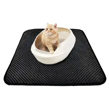 

Cat Litter Mat EVA Double-Layer Cat Litter Trapper Mats Waterproof Bottom Layer kattenmand - Black