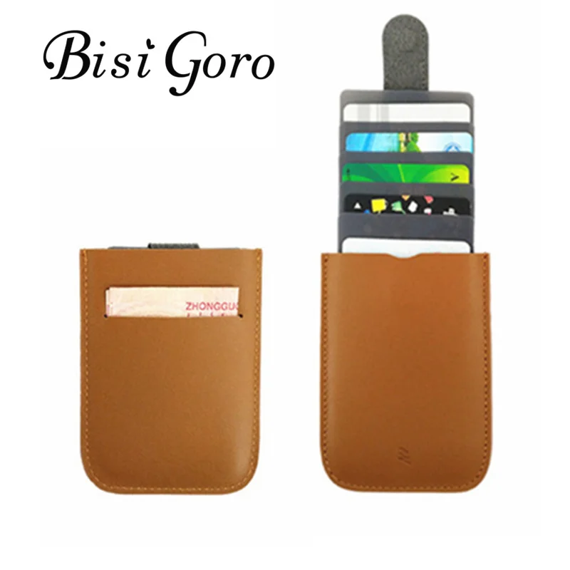 BISI GORO новинка 2019 Стильный тонкий мини кошелек из коровьей кожи для мужчин и