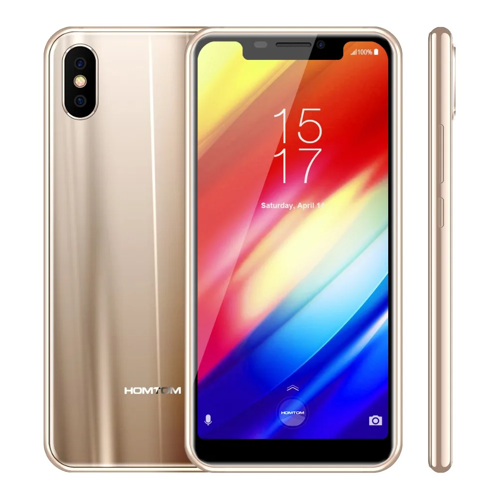 Мобильный телефон HOMTOM H10, 5,85 дюймов, 4 Гб ОЗУ, 64 Гб ПЗУ, Восьмиядерный процессор MTK6750T, Android 8,1, 3500 мА/ч, смартфон с функцией распознавания лица, отпечатка пальца