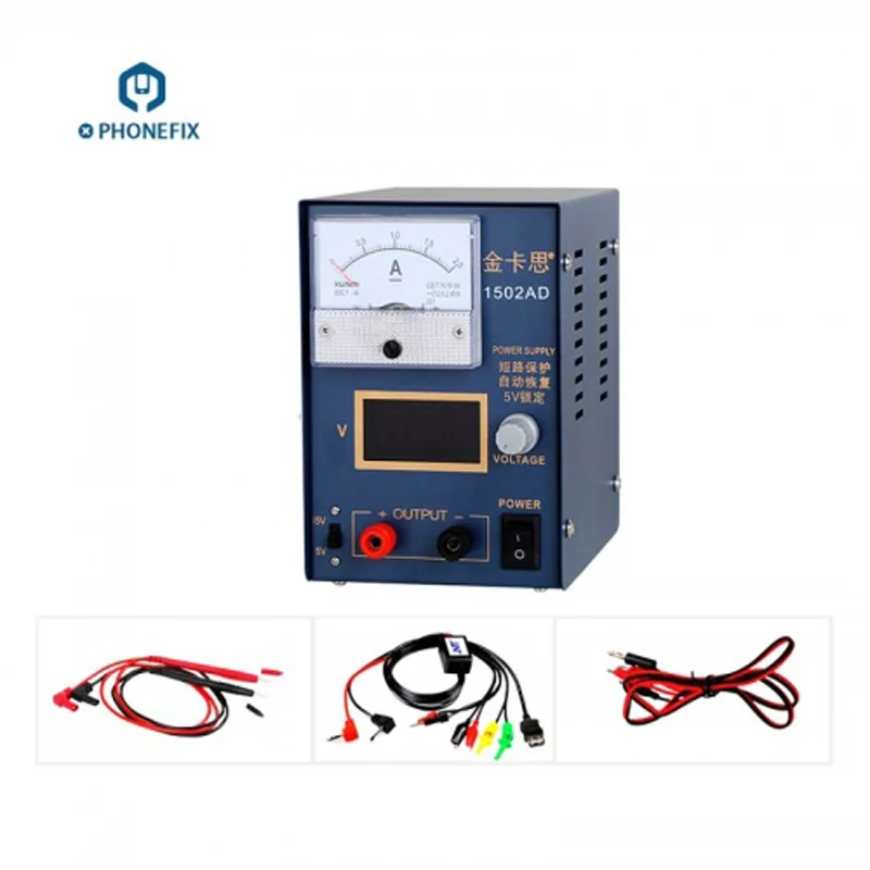 15 в 2A мини Регулируемый блок питания постоянного тока ЖК-дисплей для телефона Тестер питания с наконечником иглы зонда и кабелем питания