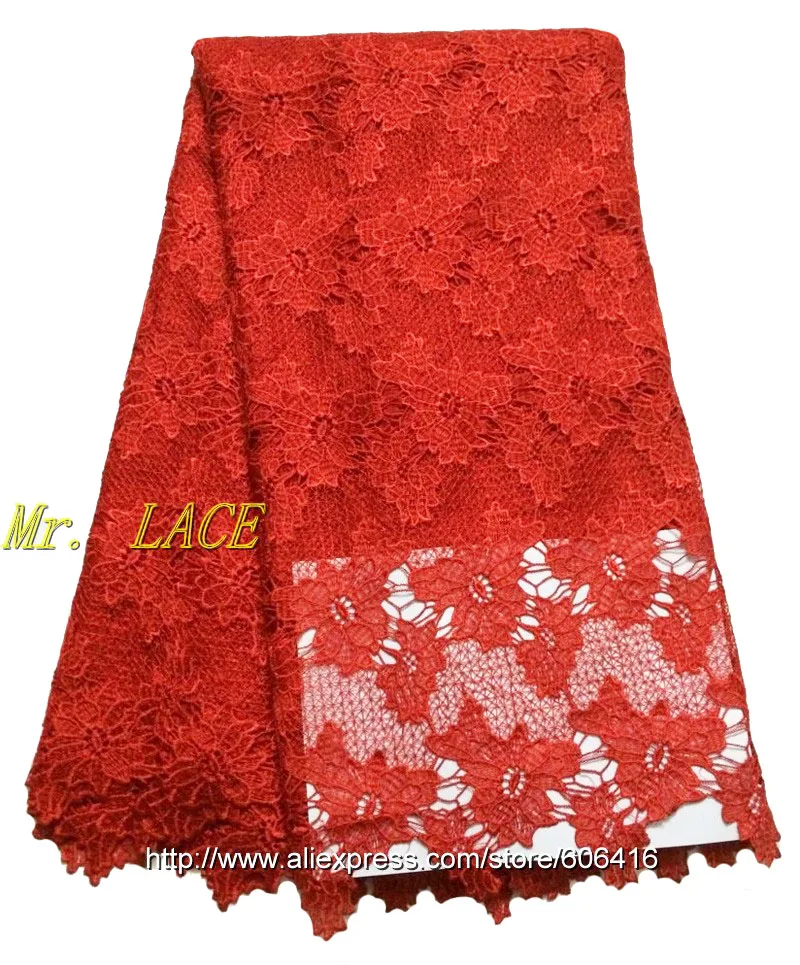 

L78428 Most popular High quality embroidered African net lace fabric!Latest style red color French cord lace for party