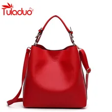 2017 mujeres de moda bolso bandolera cubo sólido de cuero suave bolso de las mujeres fijó gran capacidad de asas bolsas feminina famosa marca