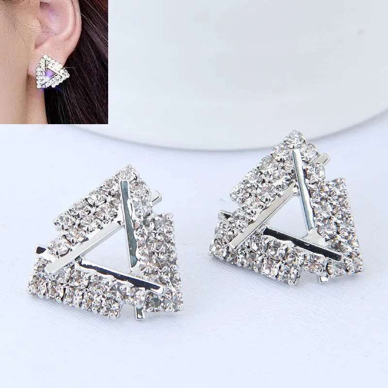 Trendy Triangle earring Cubic Zircon stone Engagement women Earrings
