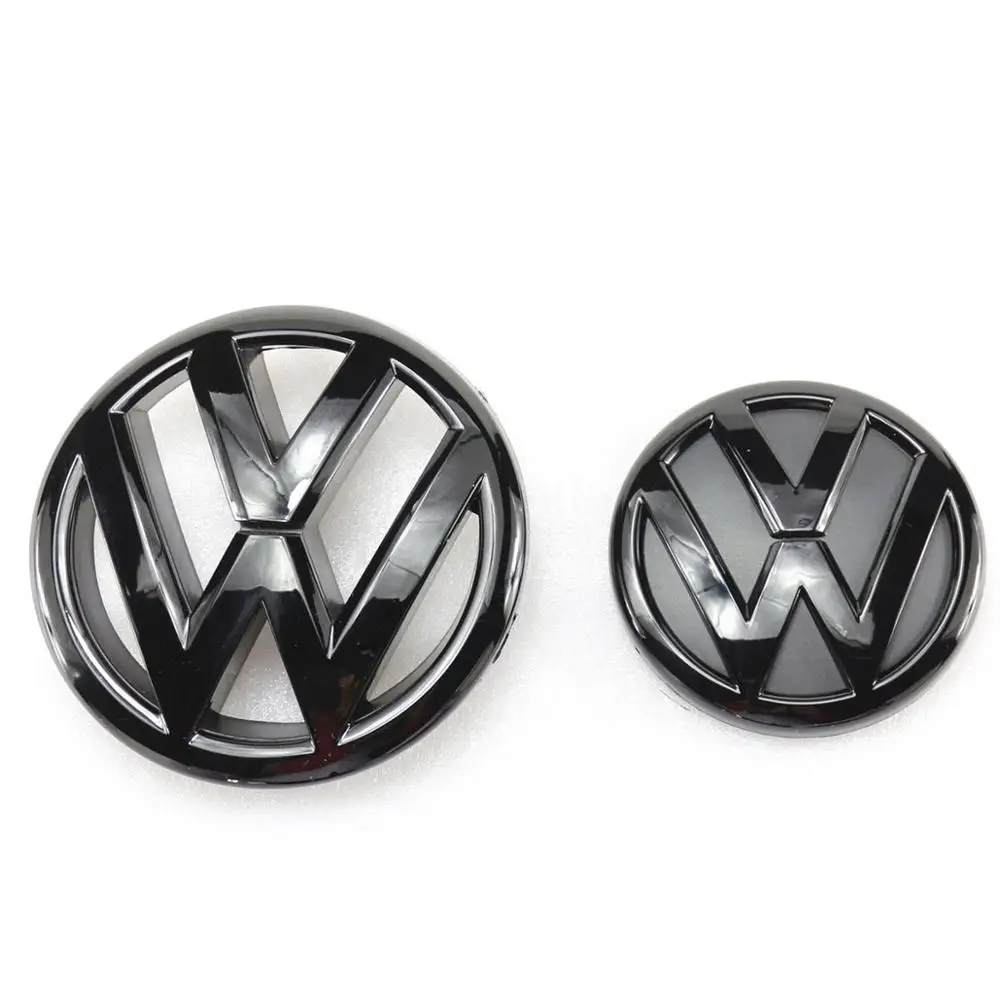 

130mm/100mm Gloss Black Front Grill Rear Trunk Lid Emblem Badge Replacement Car Logo Emblem for Volkswagen Jetta MK6 2011-2014