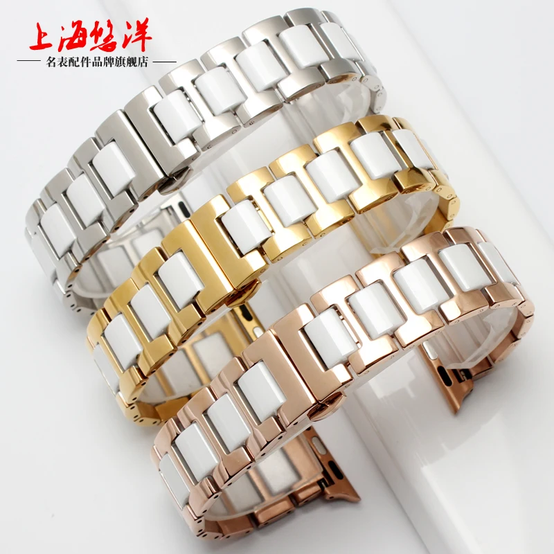 Ceramic & Stainless Steel Watchband + Adapters for 38mm 42mm iWatch Apple Watch Band Wrist Strap Link Bracelet Black Ceramic & Stainless Steel Watchband + Adapters for 38mm 42mm iWatch Apple Watch Band Wrist Strap Link Bracelet Black