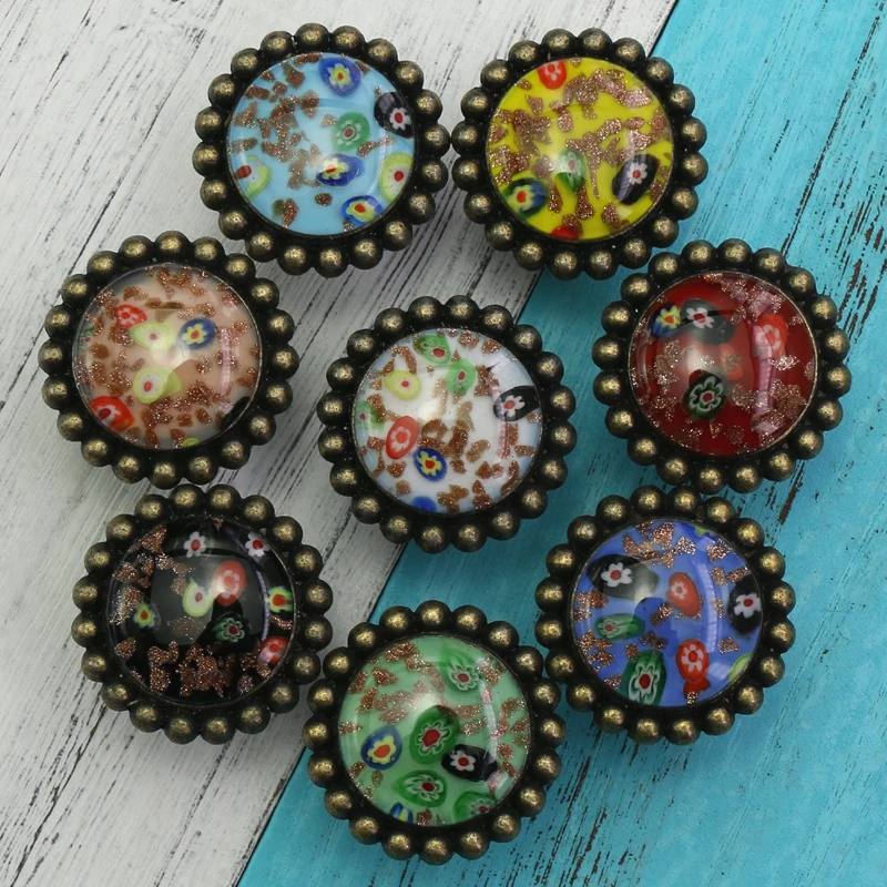 

1x American style Glass Drawer Knobs Pulls Handmade Kitchen Cabinet Knobs Handle Dresser Drawer Knobs Unique furniture Decor