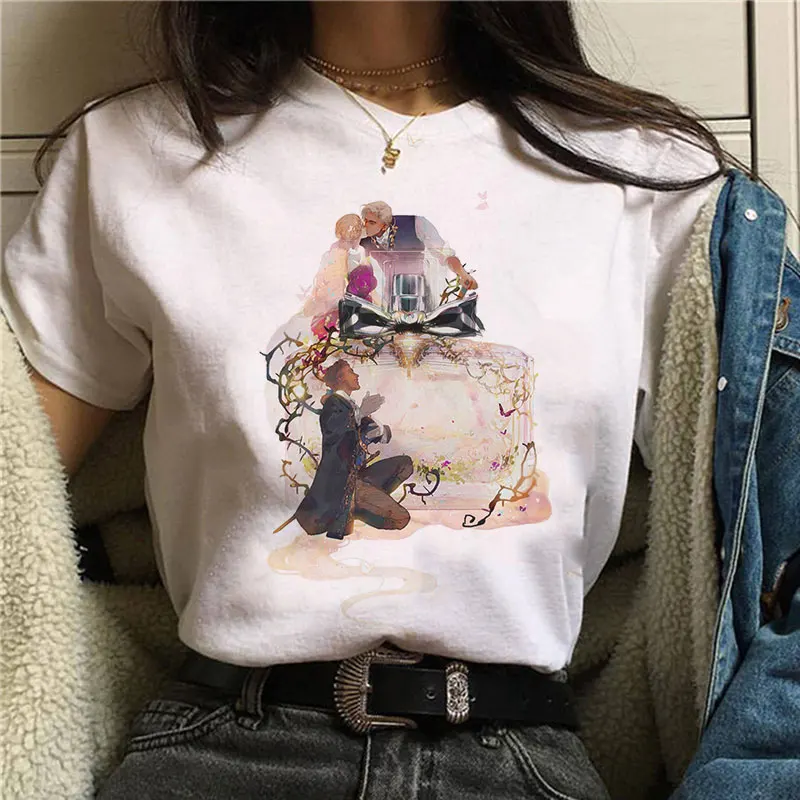 

2019 Summer Flower Princess Perfume T Shirt Women Camisetas Mujer Fashion Harajuku Short Sleeve Graphic Tees Women Tops Tees
