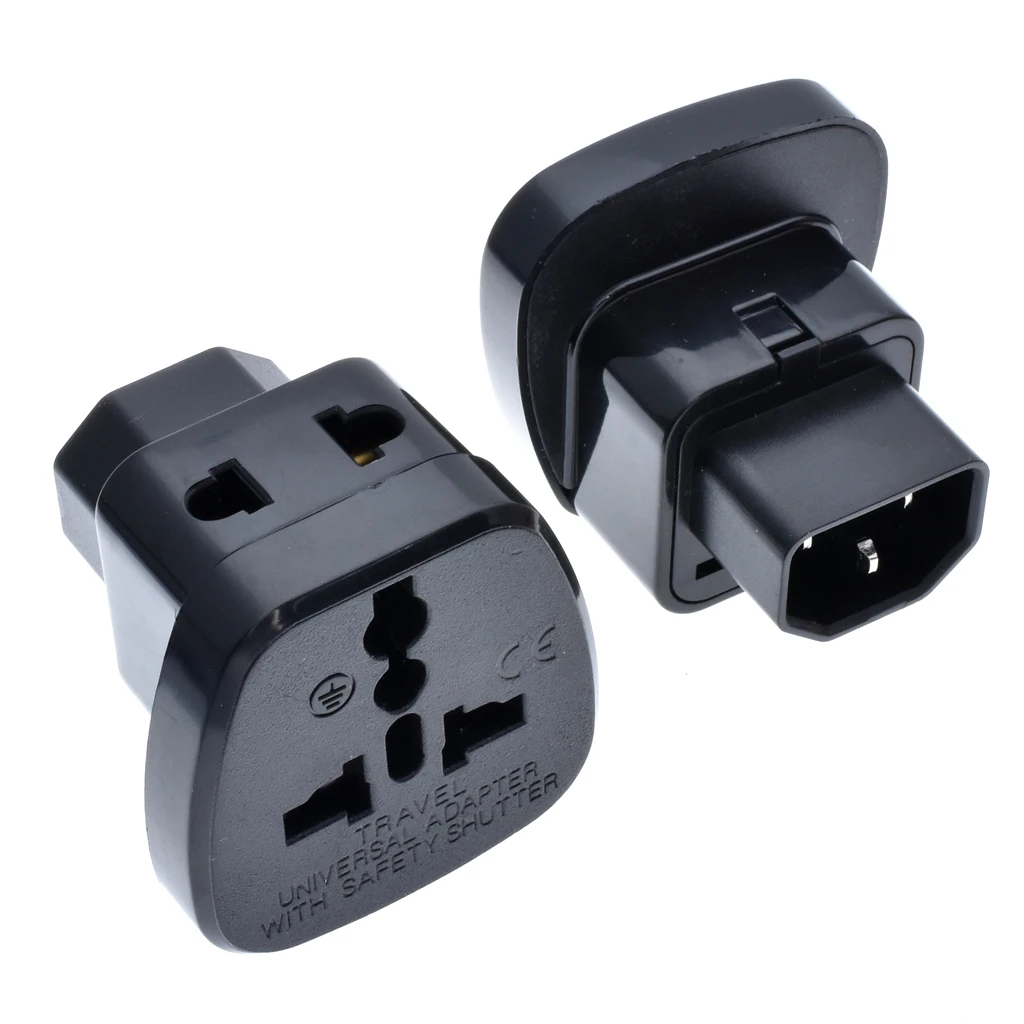 IEC320 C14 Travel Adapter, C13 Plug to Universal Socket AC Power Travel Adapter For  PDU UPS