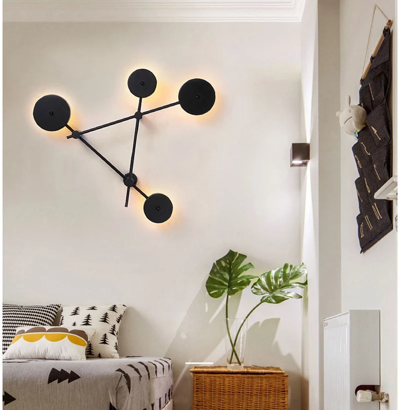Modern Nordic Round LED Wall Lamp Bedroom Bedside Corridor Staircase Living Room Light Creative Indoor Loft Home Decor Wall Lamp (3)