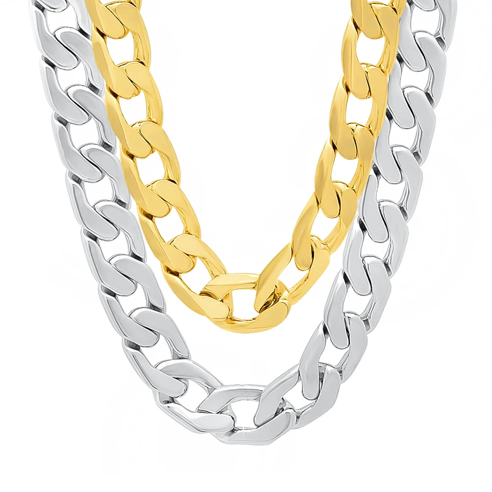 Mens Necklace Chain Miami Cuban Gold color Chains Necklace ...