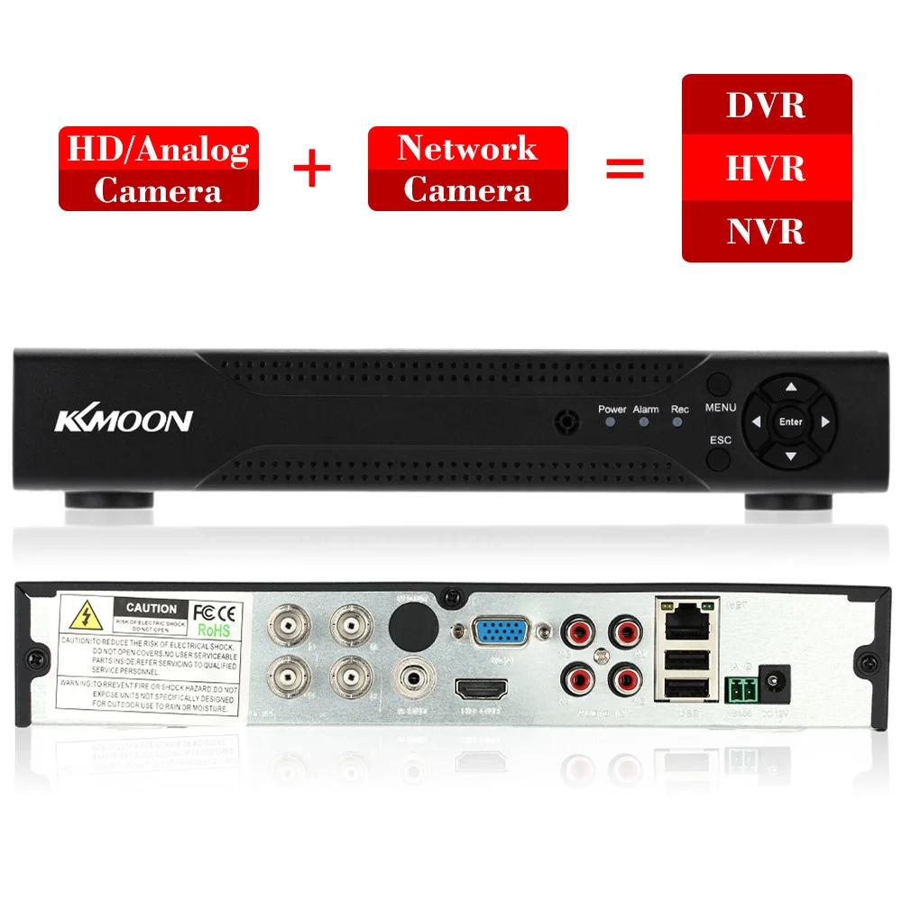 KKmoon Full 1080N/720P 4CH AHD DVR HVR NVR+ 1 ТБ Seagate HDD P2P ONVIF HDMI 4CH DVR рекордер для камера системы безопасности HD CCTV система