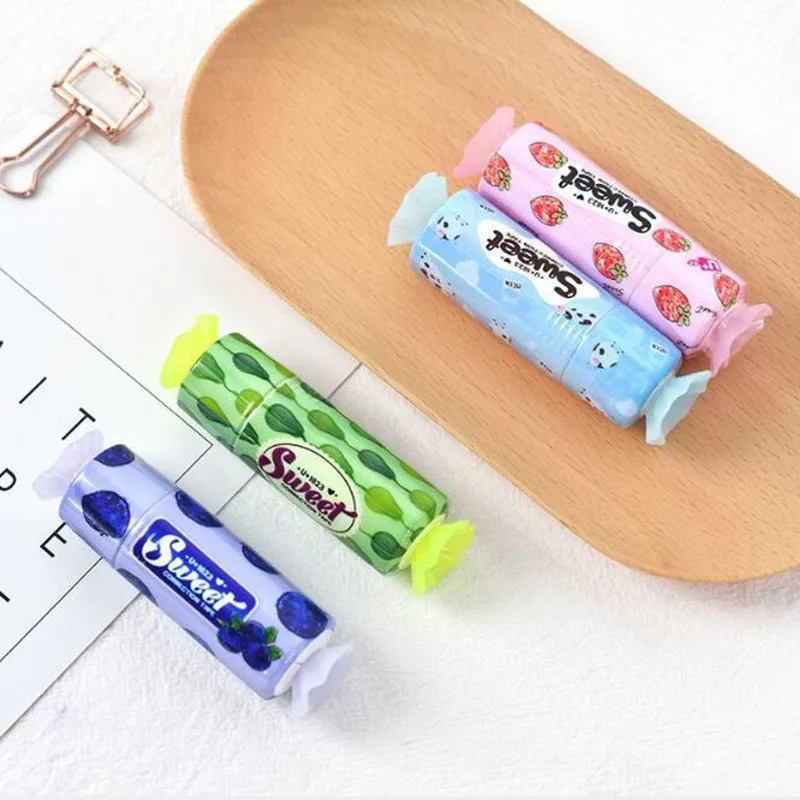 

Kawaii Fruit Plastic Correction Belt Creative Candy Style Correction Tape School Supplies Children's Office Gift 3M