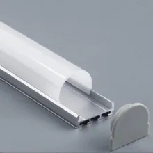 2000 мм X 26 мм X 23 мм подвесной алюминиевый профиль для светодиодных лент с молочно-белой или прозрачной крышкой и заглушками