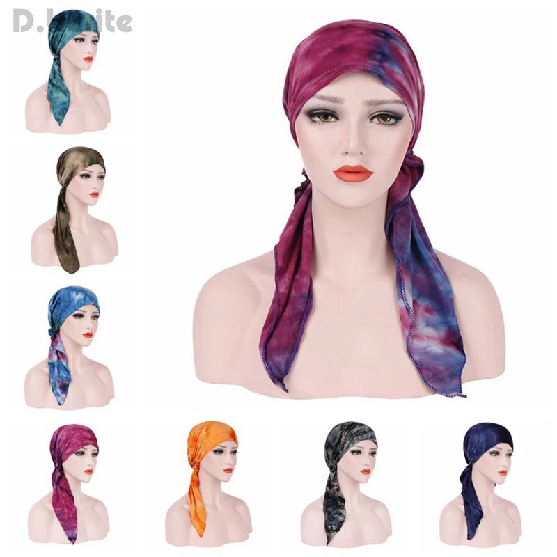 

1pcs New Fashion Women Cancer Hat Chemo Cap Muslim Hair Loss Head Scarf Turban Head Stretch Wrap Cover YLM9548