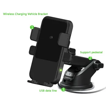 

QI Wireless Fast Charging Car Charging Navigation Bracket Car Navigation Mobile Phone Bracket Suction Cup