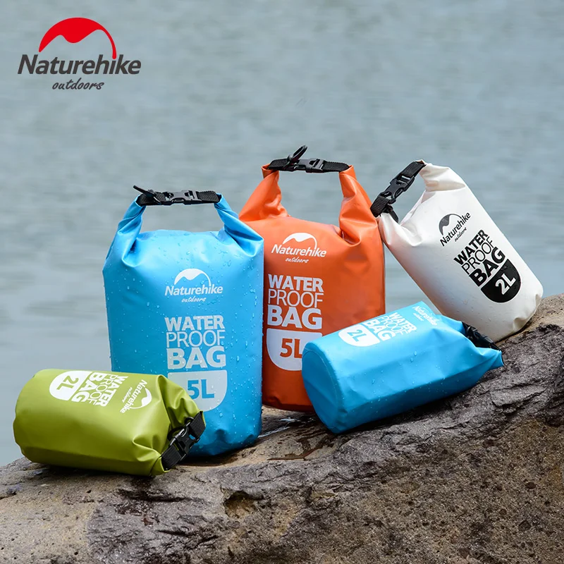 NatureHike 2L 5L Waterproof Bags PVC Phone Pouch Beach Swimming Bags Ultralight Camping Hiking Drifting Outdoor Sport Dry Bag