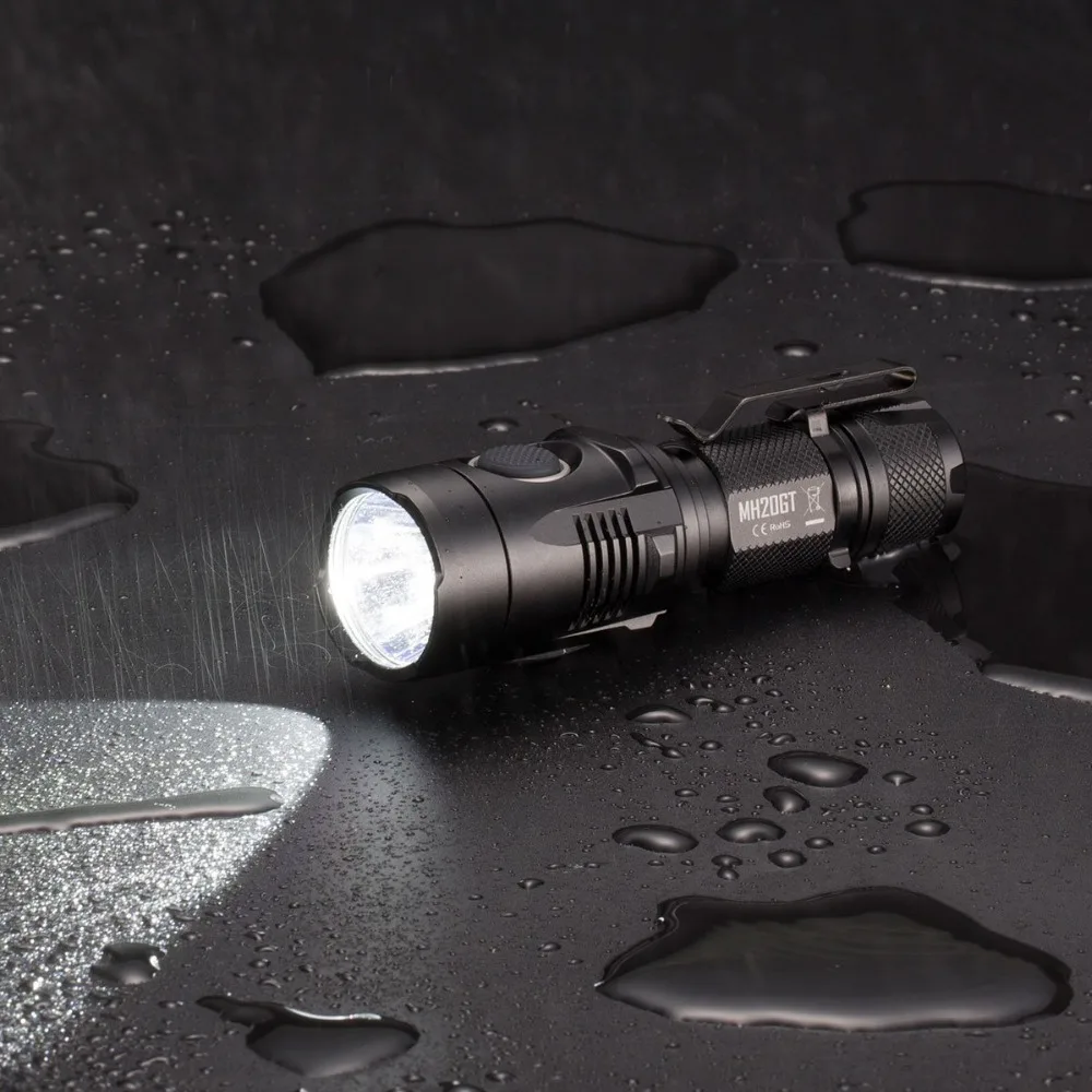 Перезаряжаемая лампа вспышка NITECORE MH20GT для поиска Максимальный световой поток 1000