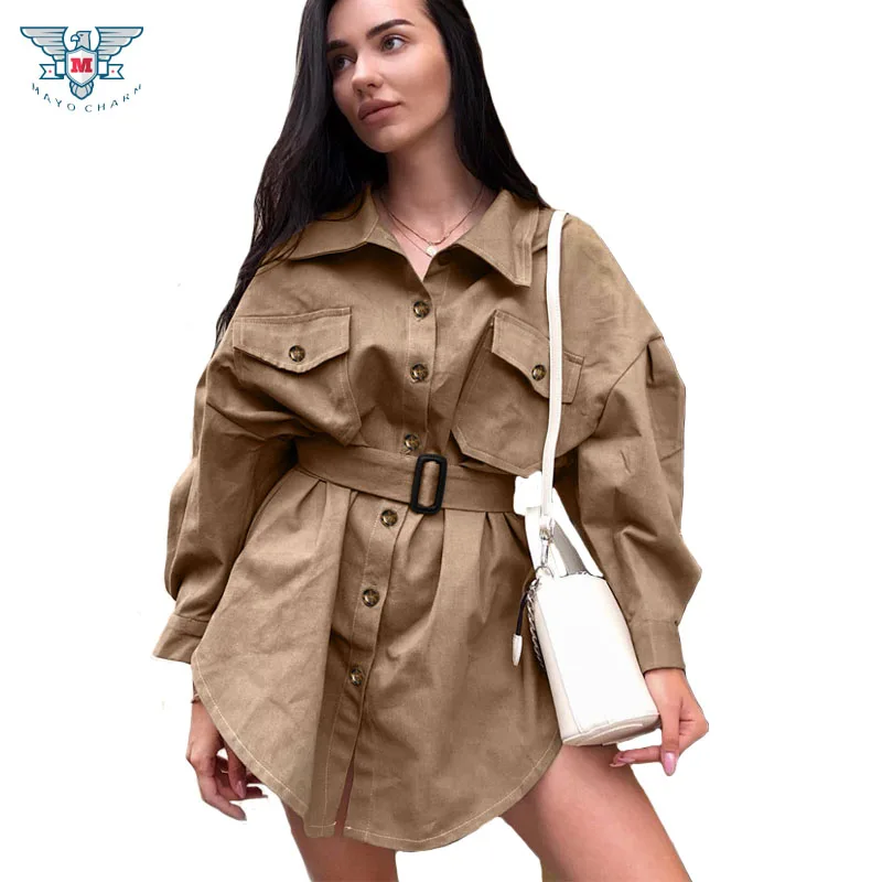 Женские повседневные платья рубашки с принтом осенние длинным рукавом Jurken Vestidos