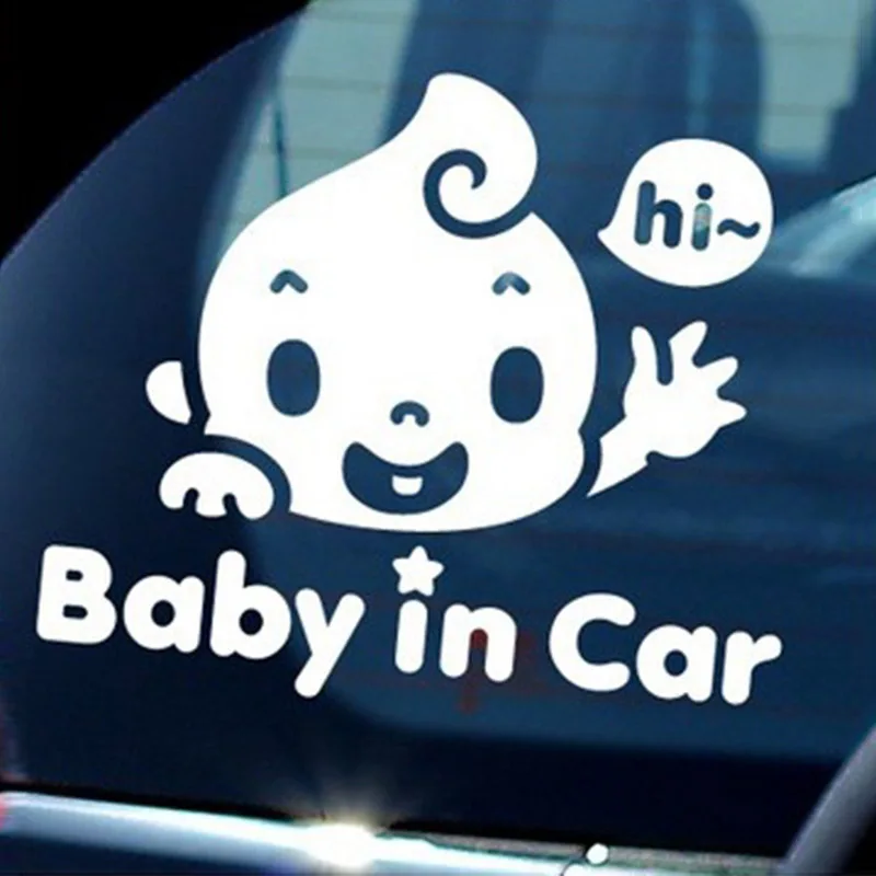 Cut Baby In Car Sticker Baby Girl Safety Warning Sign Reflective Car