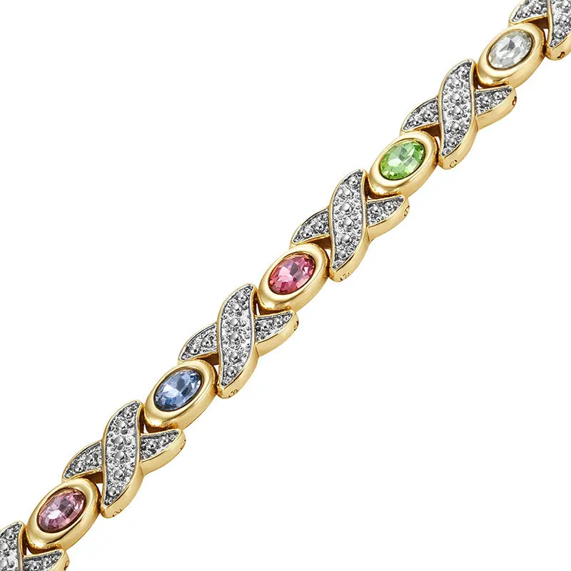 Женский магнитный браслет Escalus 2 тона серебристый золотой 5 цветов|magnetic bracelet|stone