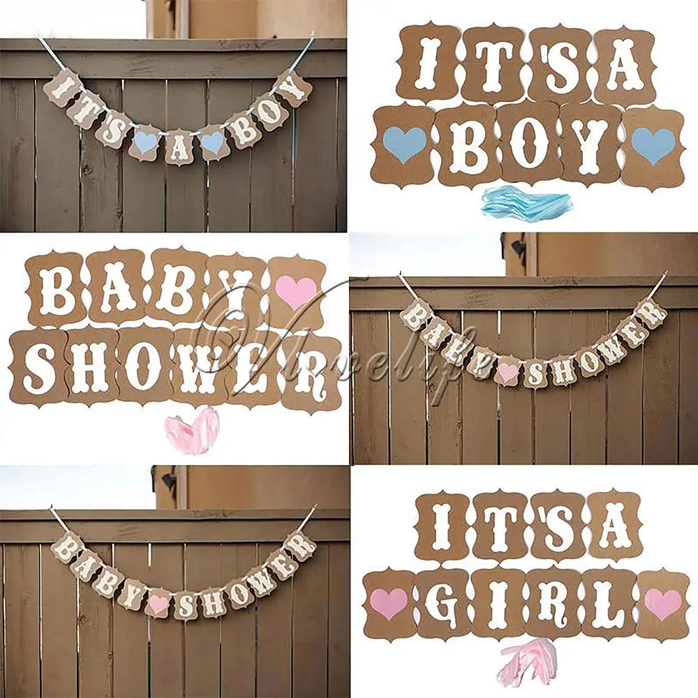 Party Supplies Its A Girl Banner Burlap Baby Shower Party