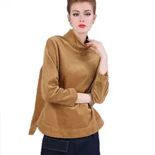 Bts Вельветовая футболка с высоким воротом, женская футболка с длинным рукавом, весна-осень, плюс размер, свободная короткая хлопковая футболка, Женская мода, Z356