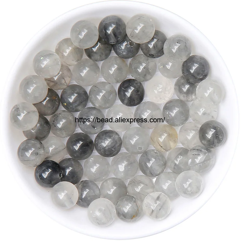 

Free Shipping Natural Stone Evil Demon Crystal Quartz Round Loose Beads 15" Pick Size For Jewelry Making DIY