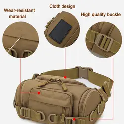 Тактическая Сумка с несколькими карманами, на молнии, открытая сумка на поясном ремне для уличных прогулок с регулируемым ремешком для